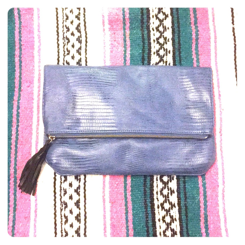 R+J Faux-Snakeskin Clutch